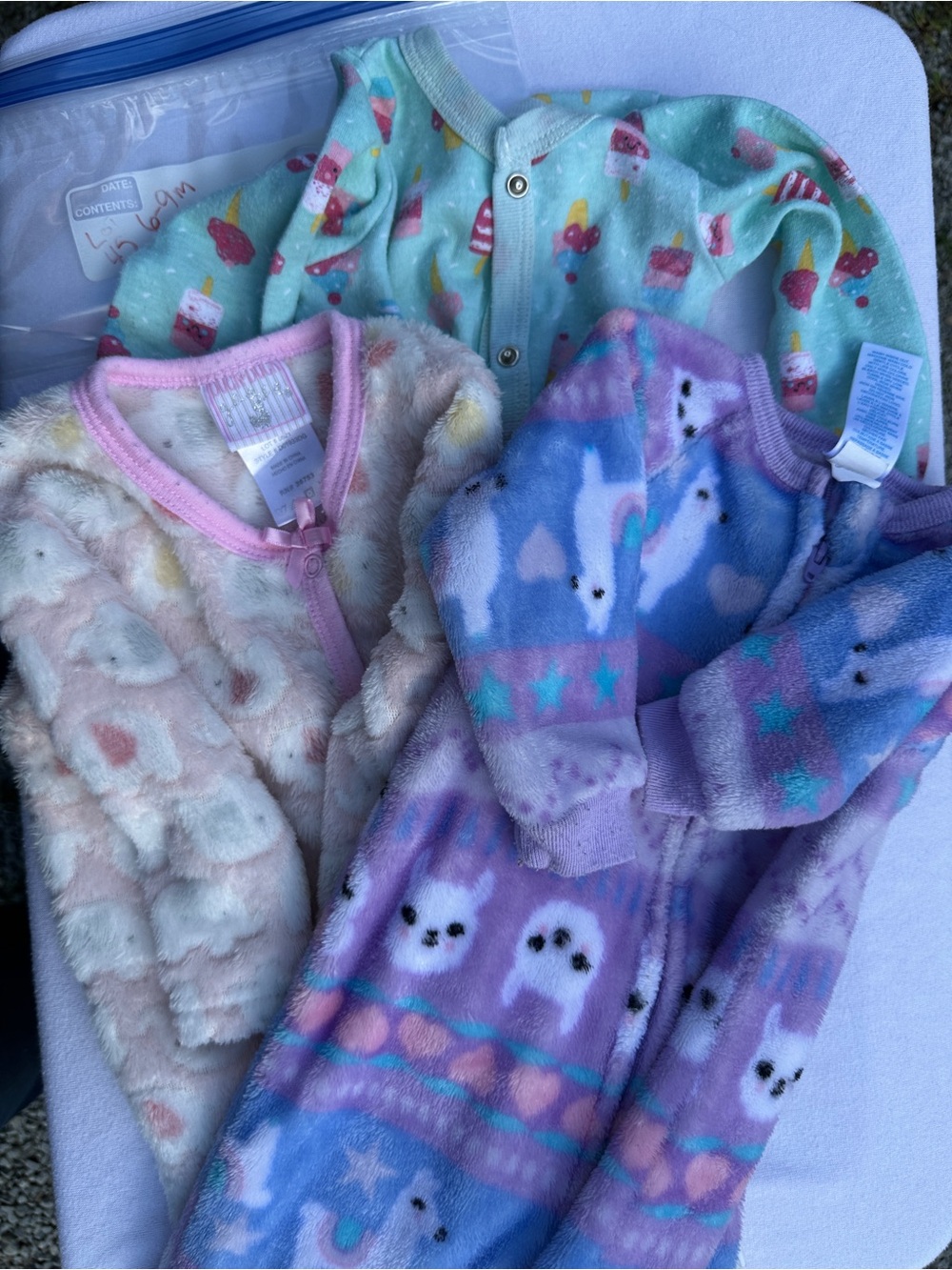 Cozy Fleece Baby Footed Pajama Bundle - Pastel (45)